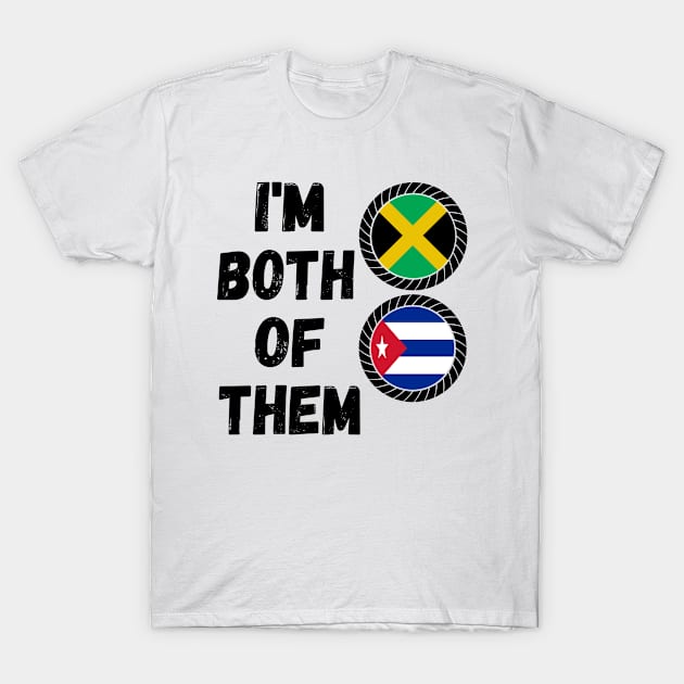 Half Jamaican Half Cuban Heritage Jamaica Roots & Cuba DNA Family Flag Design T-Shirt by OriginalGiftsIdeas